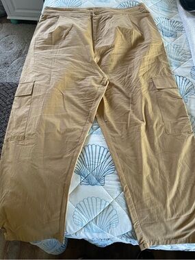 Women’s Wide Leg Cargo Pants in Tan - Classic Utility Style